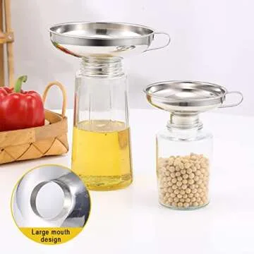 Stainless Steel Wide Mouth Canning Funnel for Kitchen Use