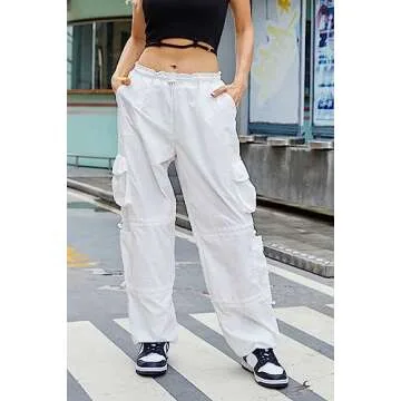 Stylish QYANGG Baggy Parachute Pants for Women and Girls