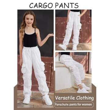 Stylish QYANGG Baggy Parachute Pants for Women and Girls