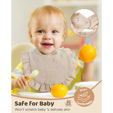 Lictin Muslin Bibs for Baby Girl - 8 Pack Baby Muslin Bibs Drool Bandana Cotton Neutral, Snap Muslin...