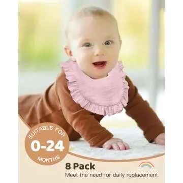 Lictin Muslin Bibs 8-Pack for Babies - Soft & Absorbent