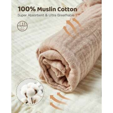 Lictin Muslin Bibs 8-Pack for Babies - Soft & Absorbent