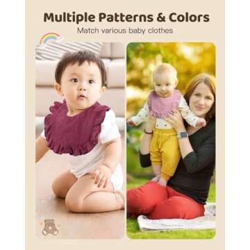 Lictin Muslin Bibs 8-Pack for Babies - Soft & Absorbent