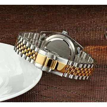 USWATCH Fashion Luxury Stainless Steel Calendar Diamond Luminous Waterproof Sports Women Or Men Quar...