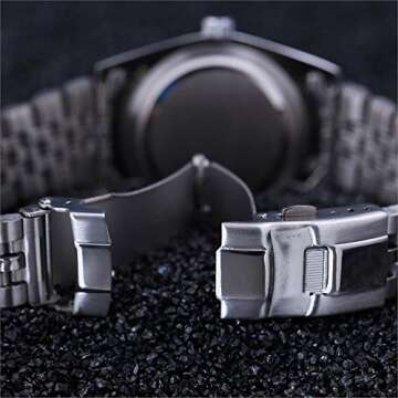 USWATCH Fashion Luxury Stainless Steel Calendar Diamond Luminous Waterproof Sports Women Or Men Quartz Watch (Gold Black)