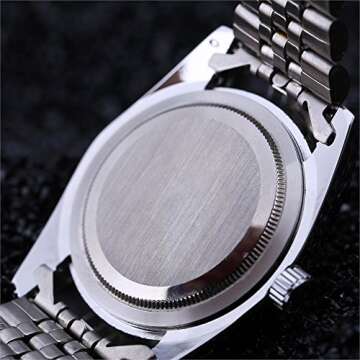 USWATCH Fashion Luxury Stainless Steel Calendar Diamond Luminous Waterproof Sports Women Or Men Quartz Watch (Gold Black)