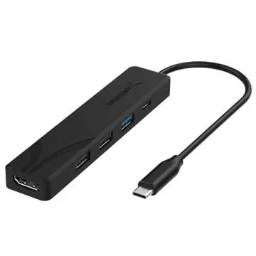 SABRENT USB C Hub, 5-in-1 USB C Multi-Port Dongle with 4K HDMI to USB C, USB to HDMI Adapter, 100W Power Delivery, 1 USB 3.0 & 2 USB 2.0 Ports, For MacBook Pro, USB C Laptops, Type-C Devices (HB-TC5P)