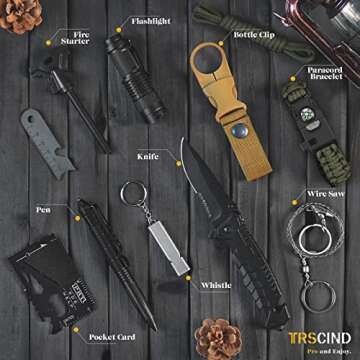 Gifts for Men Dad Husband, Valentines Day Anniversary Birthday Gifts Idea for Him Boyfriend Man, Survival Kit 14 in 1, Survival Gear and Equipment, Fishing Hunting Camping Accessories, Cool Gadgets