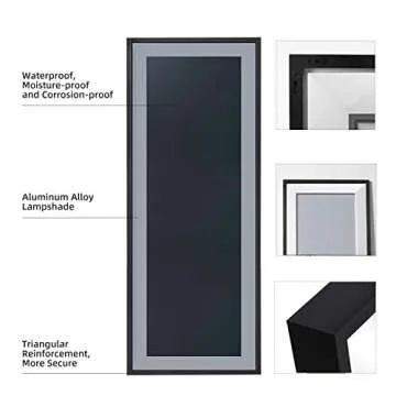 LAIYA 65”x 21” Full Length Wall Mirror with 3 Colors LED Light, Stand Up Body Mirror and Wall Full Body Mirror, Tall Full Size Mirror for Bedroom Cloakroom Gyms, Giant Floor Dressing Mirror