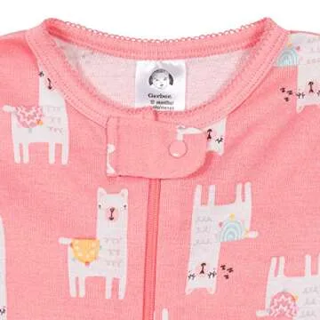 Gerber Baby Girls 2-Pack Footed Pajamas for Newborns