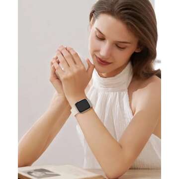 HEARTBOOM Braided Stretchy Band for Apple Watch - Soft Adjustable Sports Strap