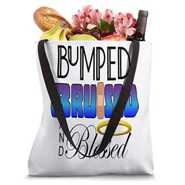 Unique Bumped Bruised And Blessed LOGO Tote Bag