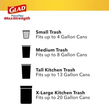 Durable Glad ForceFlex MaxStrength Kitchen Trash Bags 13 Gal