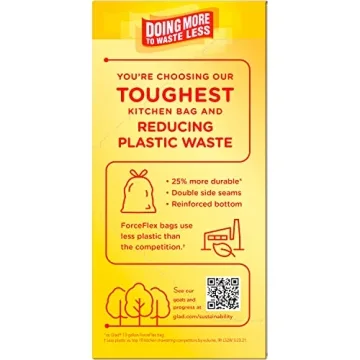 Durable Glad ForceFlex MaxStrength Kitchen Trash Bags 13 Gal