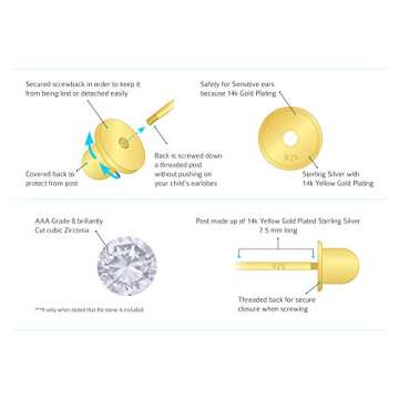 Rose Gold Tone Screwback Earrings for Girls and Adults