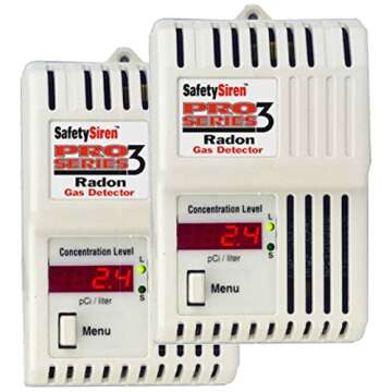 SafetySiren Pro Series3 Radon Gas Detector - 2 Pack for Home Safety