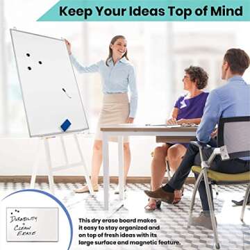 Officeline Ultra-Slim, Lightweight Magnetic Dry Erase Board & Accessories (Includes Whiteboard Pen & Pen Tray, 3 x Magnets & Eraser) - 24 x 36 Inch