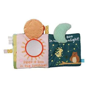 Manhattan Toy Fairytale Peek-a-Boo Soft Activity Crinkle Book for Baby & Toddler with Tethered Bunny Squeaker Small