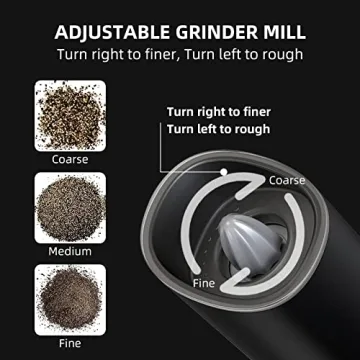 Rocyis Electric Salt and Pepper Grinder Set with LED Light