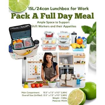 SUNNY BIRD Insulated Lunch Bag – Perfect for Work and Outdoor Activities