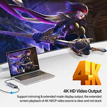 Usb C Hub Multiport Adapter, Minisopuru USB C Dock For Laptop, 7 In 1 USB C Dongle With 4k HDMI, USB3.0, 100W Powered PD Port, TF/SD Card Reader, Compatible For MacBook Air, MacBook Pro, XPS, And More