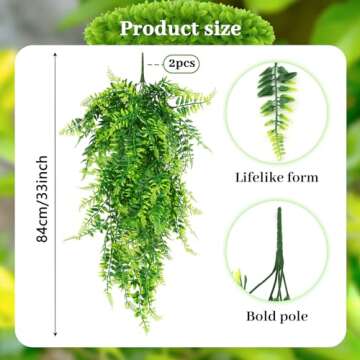 QUOZUO 2 Pack Reptile Plants Terrarium Hanging Plant Artificial Leaves Reptile Hide with Suction Cup...