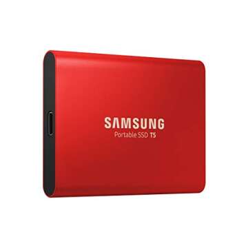 Samsung T5 Portable SSD 500GB - USB 3.1 External Solid State Drive with V-NAND Flash Memory Technology (MU-PA500R/WW) - Metallic Red