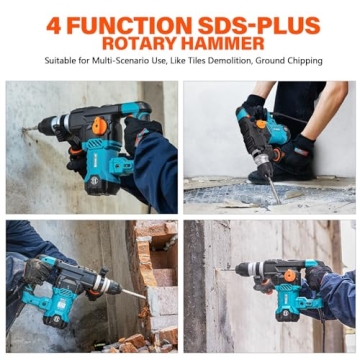 Berserker 1-1/4" Rotary Hammer Drill with 4 Functions