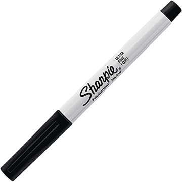 SHARPIE Permanent Markers, Ultra Fine Point, Black, 12-Count