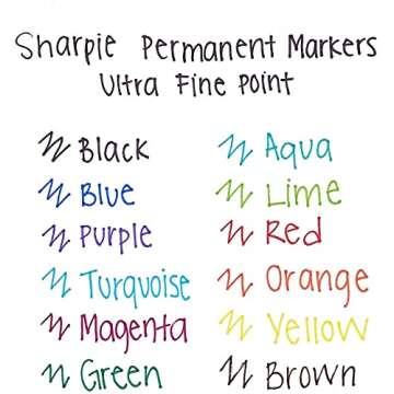 SHARPIE Permanent Markers, Ultra Fine Point, Black, 12-Count