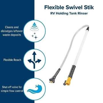 Camco Camper/RV Holding Tank Swivel Stik Rinser - Features Powerful Rotary Cleaning Action & 34-Inch...