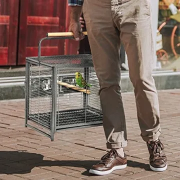 PawHut 18" Heavy Duty Travel Bird Cage Carrier for Birds