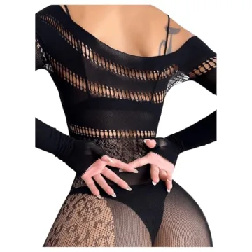 Elegant SHENHE Mesh Hollow Out Babydoll Lingerie - One Size
