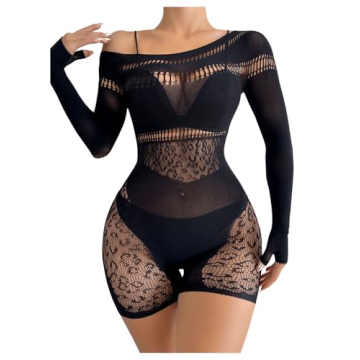 Elegant SHENHE Mesh Hollow Out Babydoll Lingerie - One Size