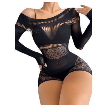 Elegant SHENHE Mesh Hollow Out Babydoll Lingerie - One Size
