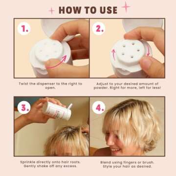 Handmade Heroes Dry Shampoo Volume Powder and Brush. Natural Clean and Vegan Ingredients Sustainable Beauty. For Light and Blonde Hair.