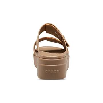 Crocs Women's Brooklyn Buckle Low Wedges, Platform Sandals, Khaki, Numeric_7