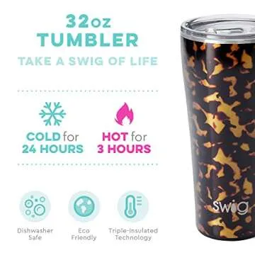 Swig Life 32oz Insulated Tumbler, Travel Coffee Tumbler with Lid, Cup Holder Friendly Travel Coffee ...
