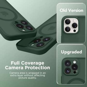 CAPRRO Magnetic for iPhone 15 Pro Max Case, [Compatible with MagSafe] [Full Camera Protection] Shockproof Protective Slim Translucent Matte Phone Case for iPhone 15 Pro Max 6.7'', Deep Green