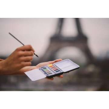 Sennelier 24 Half Pan Metallic Watercolor Set