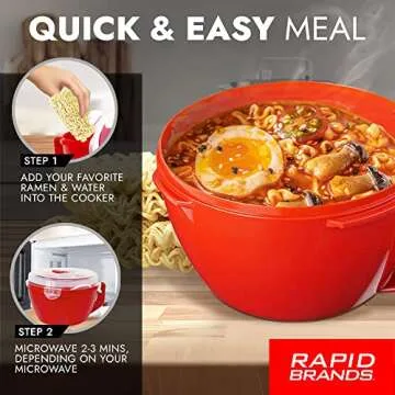 Rapid Soup Mug | Microwaveable Soup & Noodle Cooker | Enjoy Hot Soups Anytime | Ideal for Dorm, Small Kitchen, or Office | Dishwasher-Safe, Microwaveable, & BPA-Free