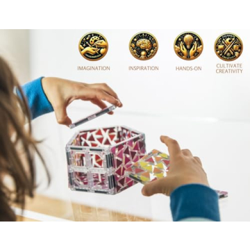 Vibrant Multi-Colored Magnetic Tiles for Kids Creativity