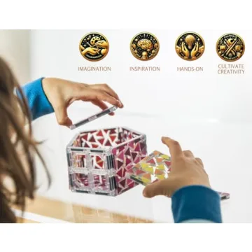 Vibrant Multi-Colored Magnetic Tiles for Kids Creativity