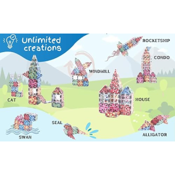 Vibrant Multi-Colored Magnetic Tiles for Kids Creativity