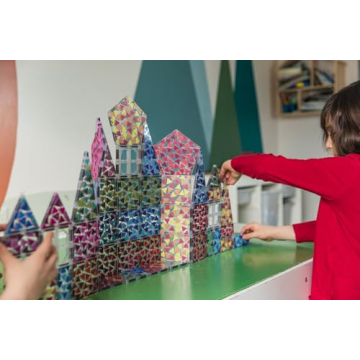 Vibrant Multi-Colored Magnetic Tiles for Kids Creativity