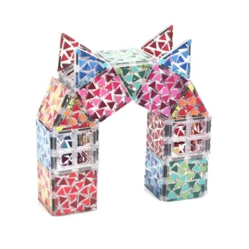 Vibrant Multi-Colored Magnetic Tiles for Kids Creativity