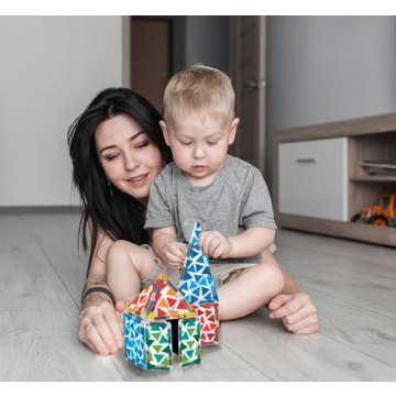 Vibrant Multi-Colored Magnetic Tiles for Kids Creativity