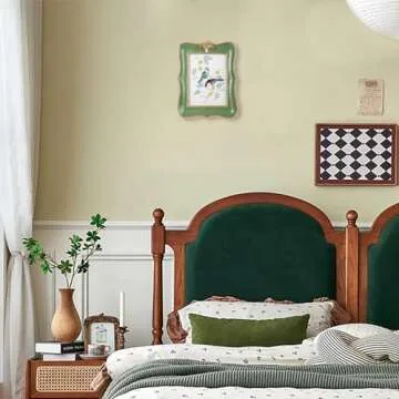 Kangce Vintage Picture Frame 5x7 Antique Ornate Photo Frame Tabletop and Wall Hanging Old-Fashioned Picture Frame, Decorative Retro Design Home Decor, Photo Gallery, Art, Green and Gold