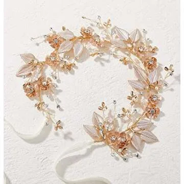 SWEETV Handmade Flower Leaf Headpieces - Unique Accessories