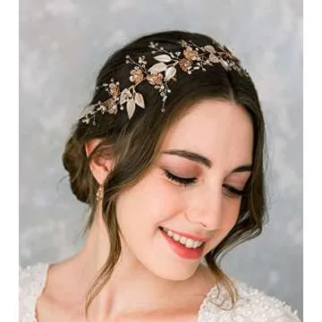 SWEETV Handmade Flower Leaf Headpieces - Unique Accessories